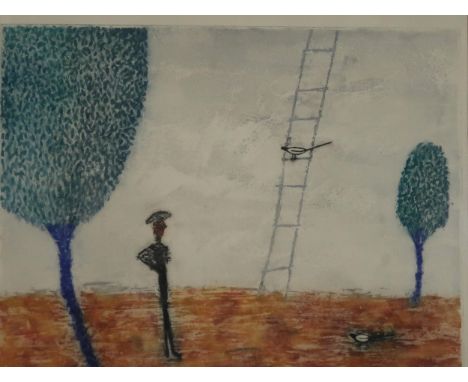 ARABELLA CRUM EWING (SCOTTISH b.1967) &nbsp;ONE FOR THE SORROW, TWO FOR JOY &nbsp;Etching, 46 x 60cm &nbsp;Titles and signed&