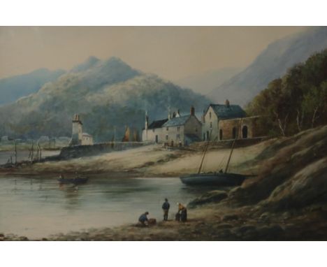 THOMAS SWIFT HUTTON&nbsp;(SCOTTISH 1875-1935) &nbsp;A WEST COAST HARBOUR&nbsp; &nbsp;Watercolour, signed lower right, 29.5 x 