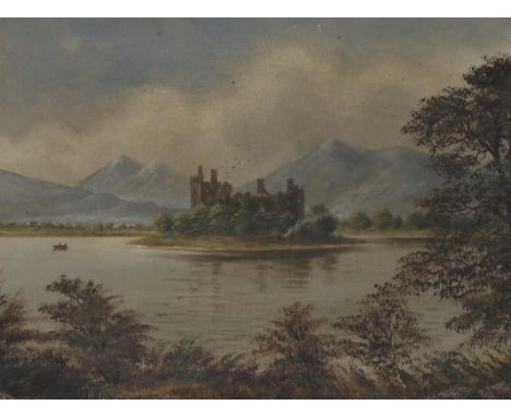 19th CENTURY SCOTTISH SCHOOL &nbsp;EILEAN DONAN CASTLE &nbsp;Oil on canvas, signed ' J.W. Turner' lower left, 30 x 40cm&nbsp;