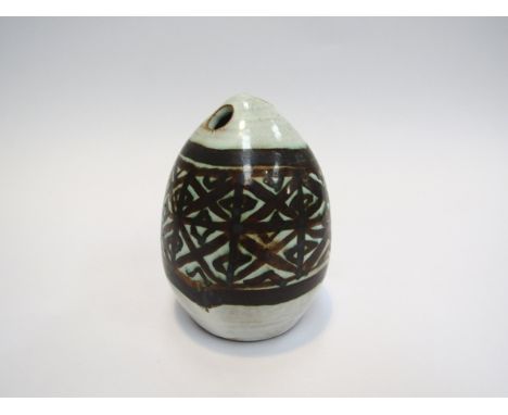 A Poole Atlantis ovoid vase by Beatrice Bolton, Stamped marks to base, No. A2/2, 13cm high 