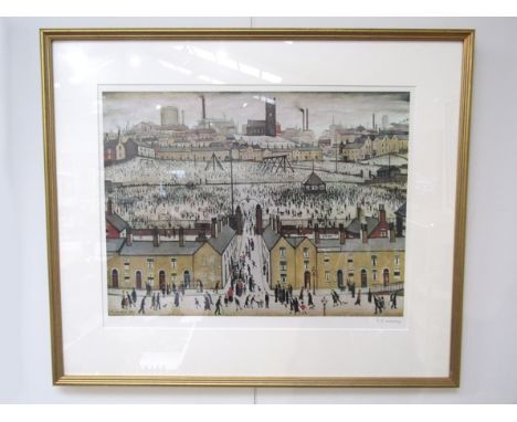 LAURENCE STEPHEN LOWRY R.A (1887-1976) (ARR) - Lithograph titled 'Britain at Play', Fine Art Trade Guild blind stamp, signed 