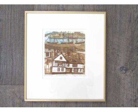 GLYN THOMAS (b.1946) An artist's proof print "Isaac Lands", framed and glazed, plate size size 13.7cm x 12.6cm