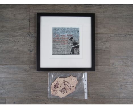 BANKSY (b.1974): A framed limited edition art print "One thought...", complete with original numbered COA confirming 229 from