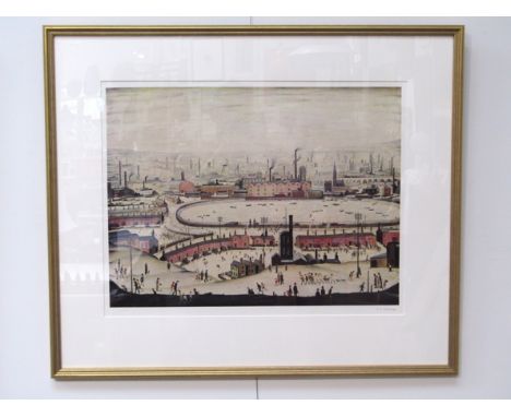 LAURENCE STEPHEN LOWRY R.A (1887-1976) (ARR) - Lithograph titled 'The Pond', Fine Art Trade Guild blind stamp, signed in penc