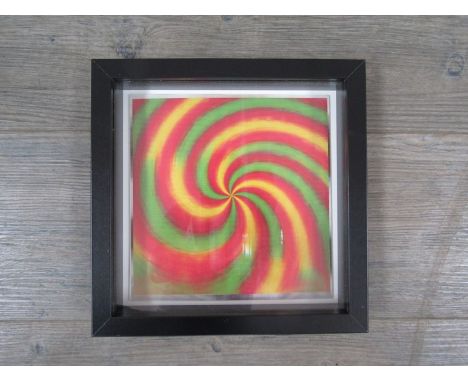 A framed lenticular psychedelic moving image art print. 20cm x 20cm