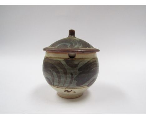 BERNARD LEACH (1887-1979) (ARR) A St Ives Pottery porcelain marmalade pot, brushwork detail. Painted personal monogram and im