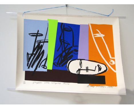 BRUCE McLEAN (b.1944) A unframed screen print titled 'Spaghetti alle Vongole'. Pencil signed and dated 1995, No.275/500.  60c
