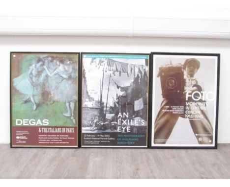 Two National galleries of Scotland framed exhibition poster Degas and Foto and Scottish National portrait gallery exhibition 