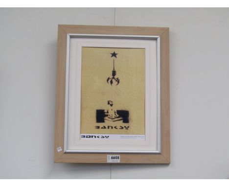 A framed Banksy print 'Grab a DJ And Make A Star', Bristol 1999, No. 5/50 Giclee print, 27cm x 19.5 cm 