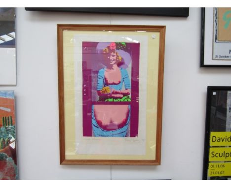 PENNY YOUNG (XX): A framed and glazed screenprint over lithograph entitle "Sweet Almonds", edition 1/8, signed bottom right, 