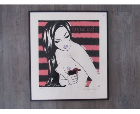 Niagia 'Geisha This' pencil signed limited edition print 26/50 with gallery receipt, 63cm x 55cm 