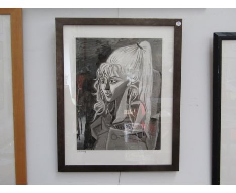 After Pablo Picasso (1881-1973): A framed limited edition giclee art print of the model "Sylvette David", official limited ed