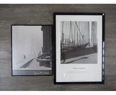 Two framed art poster prints including Lee Miller (1907-1977) framed art poster print "Paris" and Robert Doisneau (1912-1994)