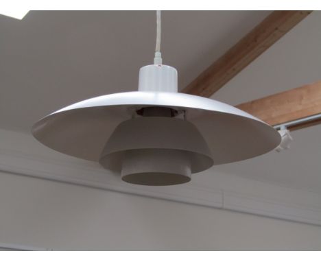 A Louis Poulsen small Danish ceiling light of three tiers in white 