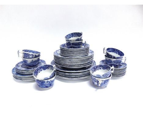 A COLLECTION OF COPELAND SPODE 'ITALIAN' PATTERN CERAMICS  including pair of meat plates, pair of lidded tureens, two teapots