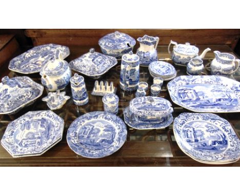 A COLLECTION OF COPELAND SPODE 'ITALIAN' PATTERN CERAMICS  comprising six dinner plates, six dessert plates, six side plates,