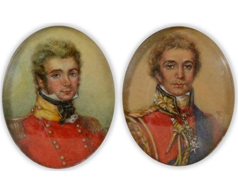 DOROTHY TURTON, R.M.S. (BRITISH, 20TH CENTURY)  Arthur Wellesley, Duke of Wellington, and A British Army Officer, a pair,  oi