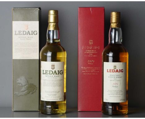 Ledaig 1979 Vintage Single Malt Whisky & Ledaig Single Malt Ledaig 1979 vintage single malt whisky from the Isle of Mull, 70c