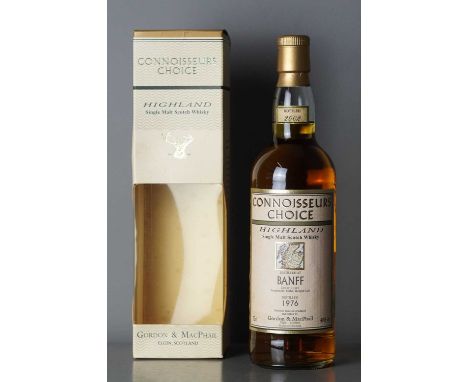 Banff, 1976 A bottle of Connoisseurs Choice Highland Single Malt Scotch Whisky, distilled in 1976 at Banff Distillery, bottle