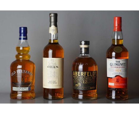 Oban 14 year old Single Malt Scotch Whisky and three other bottles of Single Malt Whisky Oban 14 yo, 70CL Diageo's Classic Ma