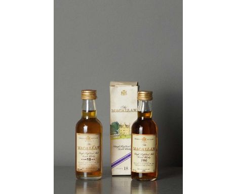 The Maccallan 18 years aged The Macallan Single Highland Malt Scotch Whisky 1980, bottled in 1998, 5cl in presentation box, 4