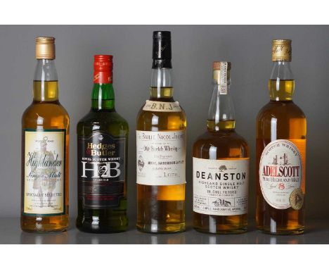 The Bailie Nicol Jarvie Blend of Old Scotch Whisky. Together with Deanston Single Malt 70cl 46.3% with box, Hedges &amp; Butl