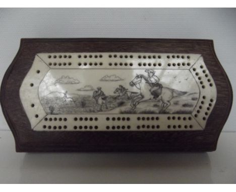 Bone cribbage board 