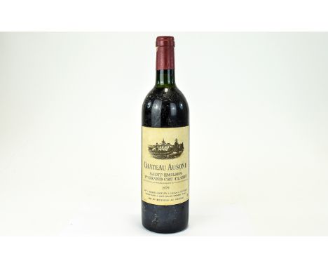 Vintage Chateau Ausone St. Emillion Bordeaux 1 er Grand Cru Classe 1979 A vintage bottle of red wine,capsule and label in goo