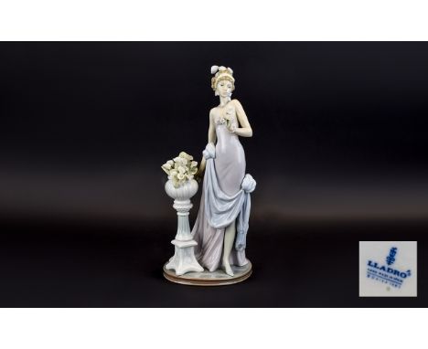 Lladro - Rare Top Quality Handmade Porcelain Figure ' A Touch of Class ' Woman with Calla Lily Flowers. Model No 5377. Sculpt