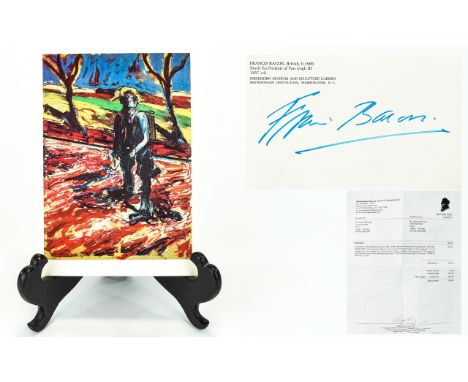 Art And Autograph Interest Francis Bacon (1909 -1992) Signed Postcard Colour postcard of Bacon's work 'Study For Portrait Of 