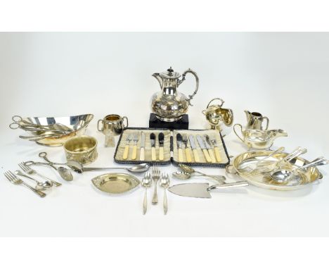 Box Containing A Collection Of Silver Plate, To Include Flatware, Tureens, Serving Dishes, Bowls etc 