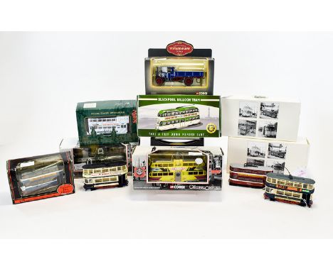 Collection of ( 11 ) Collectable Vehicles. Includes 1/ Railcoach ( Brush 1937 ) Blackpool Pleasure Beach. 2/ Feltham Tram UCC