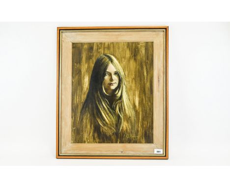 Modern British Portrait of a Young Woman indistinctly signed and dated '67