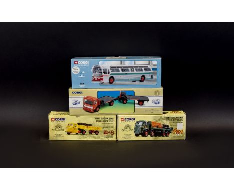 Collection of ( 4 ) Corgi Vehicles. Includes 1/ AEC Flatbed Truck & Trailer Brs 97895, Contains 2 Diecast Models, No 026 of 5