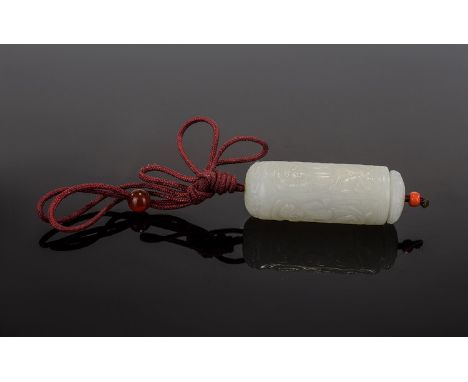 Antique Period White Jade Perfumer of Very Fine Quality. From a Private Collection. Weight 22.8 grams. Size - 1.75 Inches In 