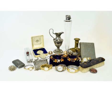 A Varied Collection Of Vintage Costume Jewellery Collectibles And Accessories A mixed collection to include small crystal cha