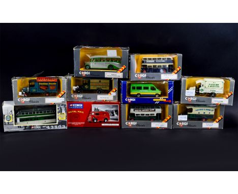 Collection of ( 10 ) Corgi Vehicles. Includes 1/ Corgi Classics Royal Mail 06203 Morris Van. Scale 1;43. No 256 of 5,600 Prod