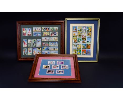 This is a set of 24 original cards, called Mischief goes to Mars. Issued by Wrights Biscuits in 1954. Displayed In a Wooden F