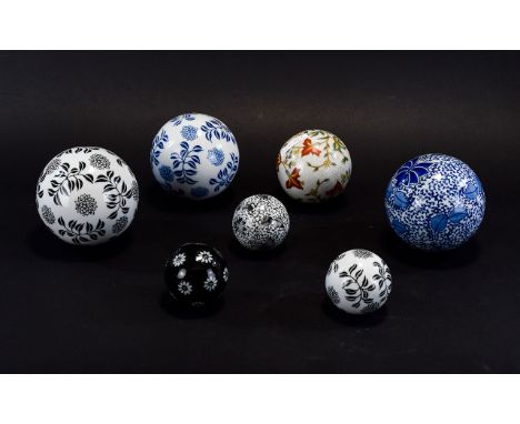 Antique Period - Good Collection of Ceramic Carpet Bowls ( 7 ) Seven In Total. Various Patterns and Sizes. All The Carpet Cer