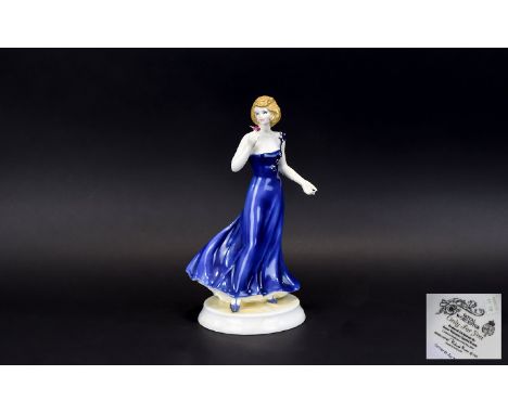 Royal Worcester Special Event Hand Painted Figurine ' Only For You ' Modelled by Richard Moore. Date 2000. 9.75 Inches Tall. 