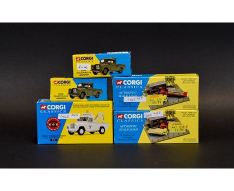 A Collection Of Boxed Corgi Cars including 2 Corgi Collector Club Landrover, 2 Authentic Scale Load and Mersey Tunnel Recover