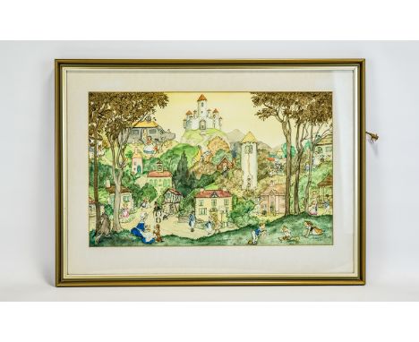Illustration Interest Original Watercolour By Patience Arnold 1901-1992 'Nursery Rhymes' Patience Arnold was born in Royston 