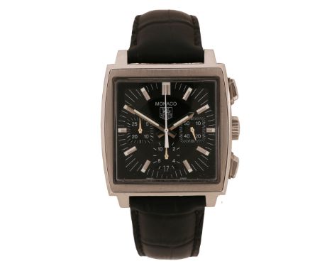 model no. CW-2111-0, circa 2004, the signed black dial with rectangular markers, outer minutes track, three subsidiary dials 