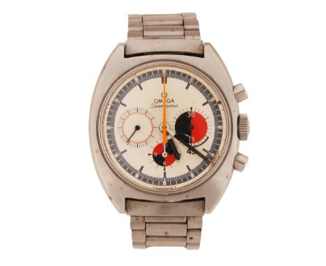 movement no. 28087XXX, case no. 145.016-68, circa 1968, the signed silver dial with baton markers, outer minutes track, three