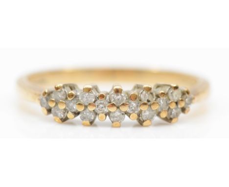 A 9ct gold brilliant cut diamond dress ring, N, 1.5gm, stamped 020 DIA. 