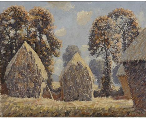 ▴ Norman Lloyd (Australian-British, 1894-1983)Haystackssigned 'NORMAN LLOYD' l.r., oil on canvas59 x 71.5cmCondition ReportFr