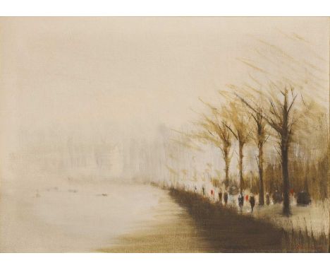 ▴ Anthony Klitz (Irish, 1917-2000)A misty day along the riversigned 'KLITZ' l.r., oil on canvas56 x 76.5cmCondition ReportOve