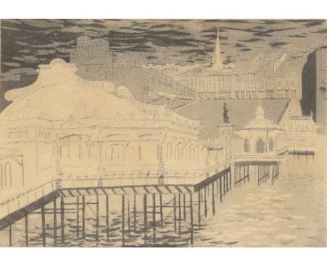 ▴ John Piper CH (1903-1992)'Regency Square from the West Pier' (Levinson 14)aquatint, 1939, plate III from the 'Brighton Aqua