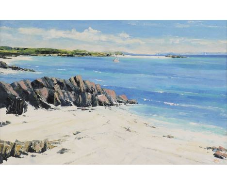 ▴ Erni Upton (b.1936)'Crystal Clear Morning, Annraidh, Iona'signed 'Upton' l.r., further signed, inscribed with title and dat