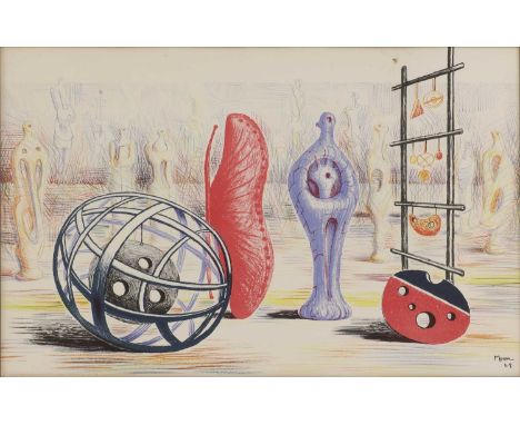 ▴ Henry Moore OM CH FBA (1898–1986)'Sculptural Objects'lithograph in colours, signed and dated in the stone 'Moore 49.' l.r.,